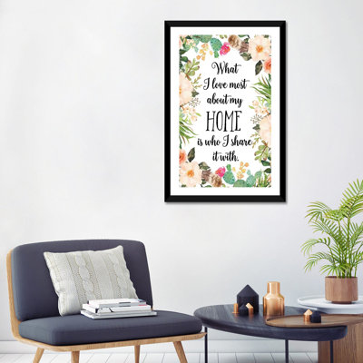" What I Love Most About My Home Is Who I Share It With " by Eden Printables