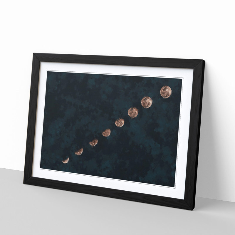 Story of the Moon - Picture Frame Graphic Art Print, Black Framed, 33cm H x 45cm W x 2cm D