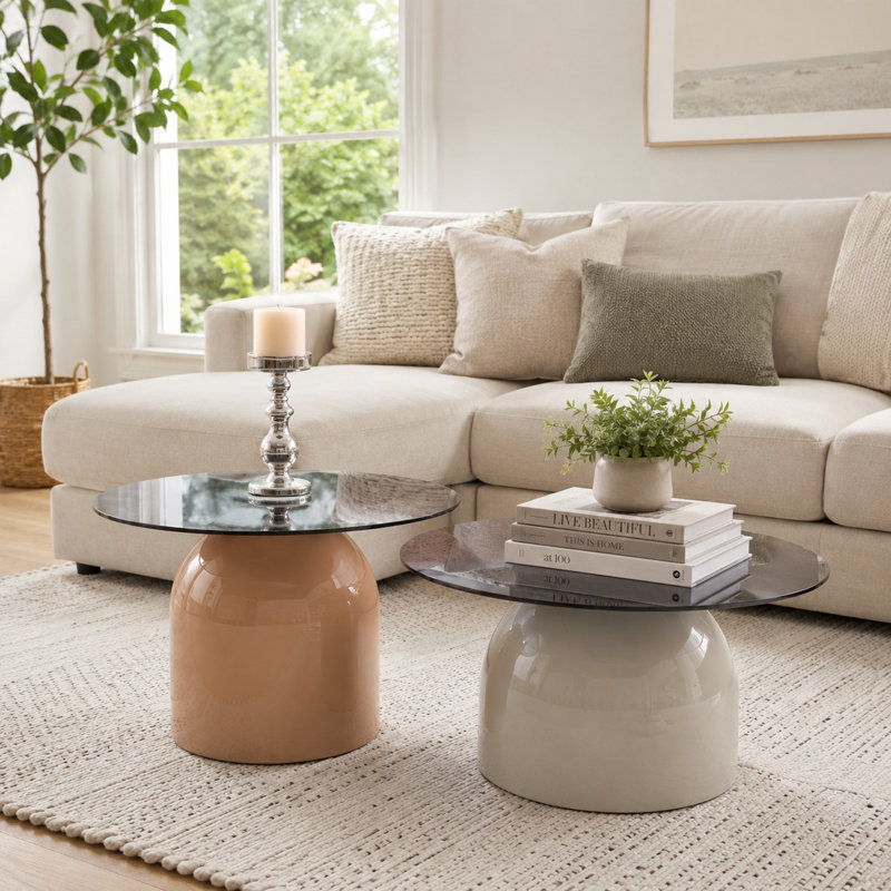 Ensemble de 2 tables basses rondes Modern Modern