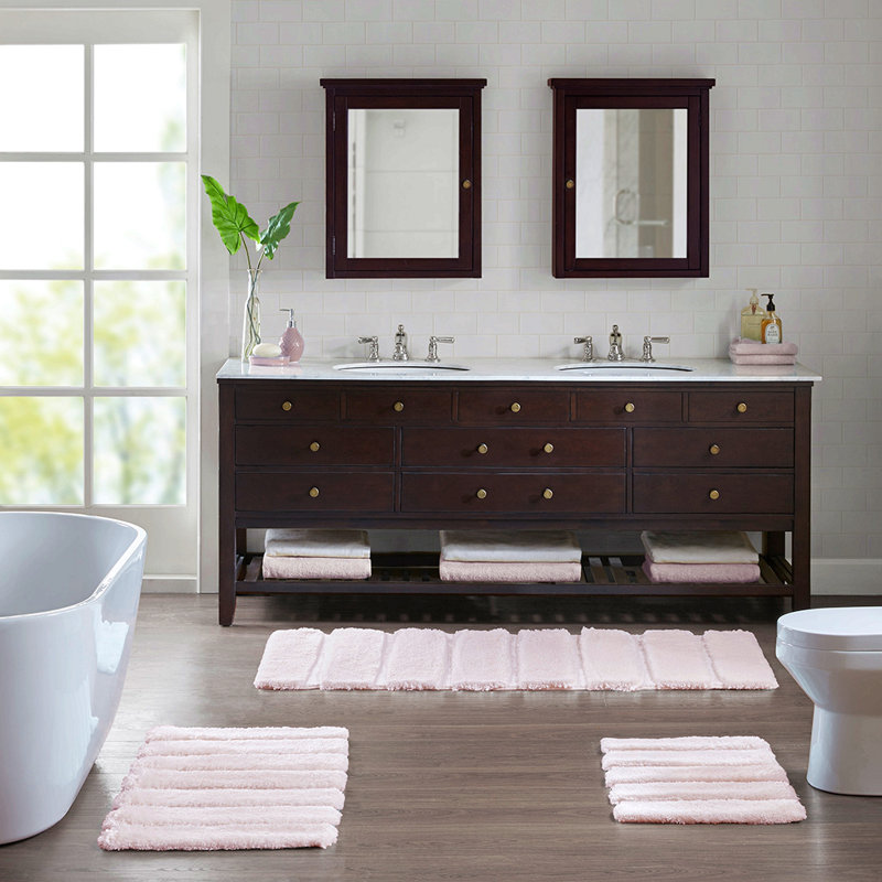 Modern Bathroom Rug Absorbent & Non-Slip, Rectangle 1'5" x 2'