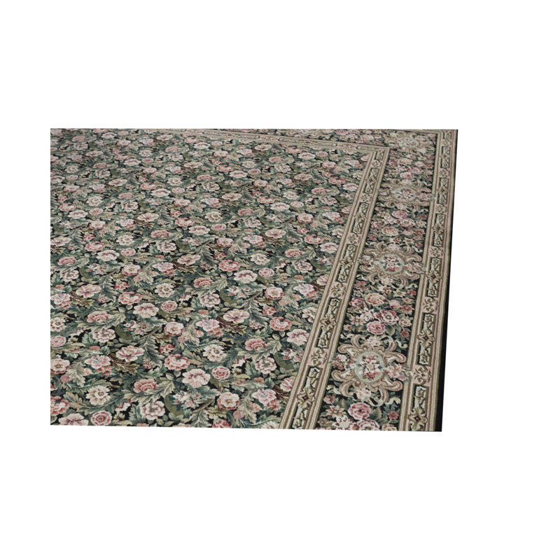 Prince Hand Woven Wool Floral Area Rug