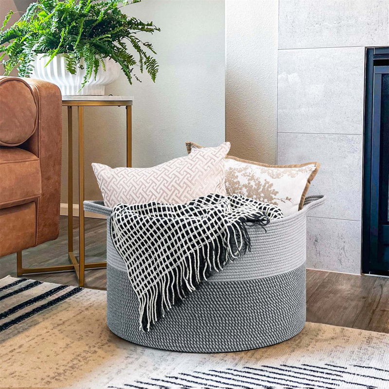 Bhargava Fabric Laundry Basket with Handles, Grey