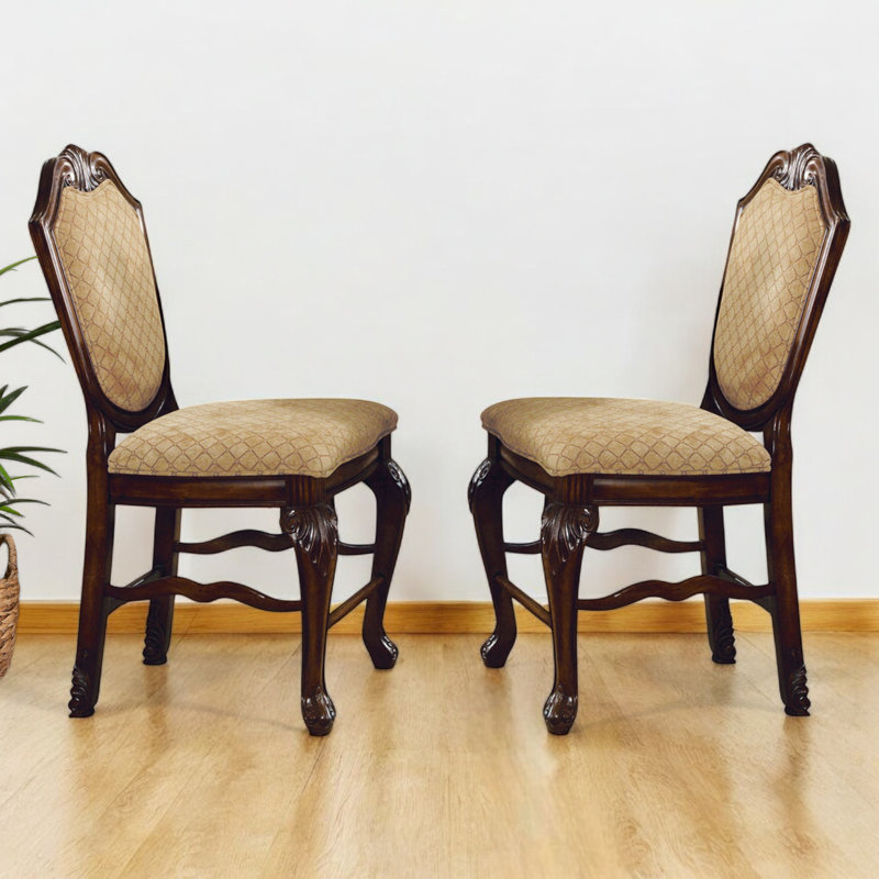 Arbour Fabric and Espresso Counter Height Chairs (Set-2)