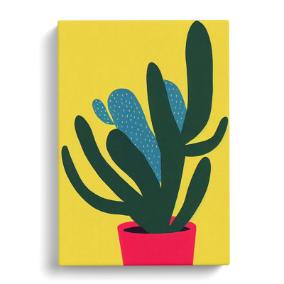 Cactus Cacti Minimalism - Wrapped Canvas