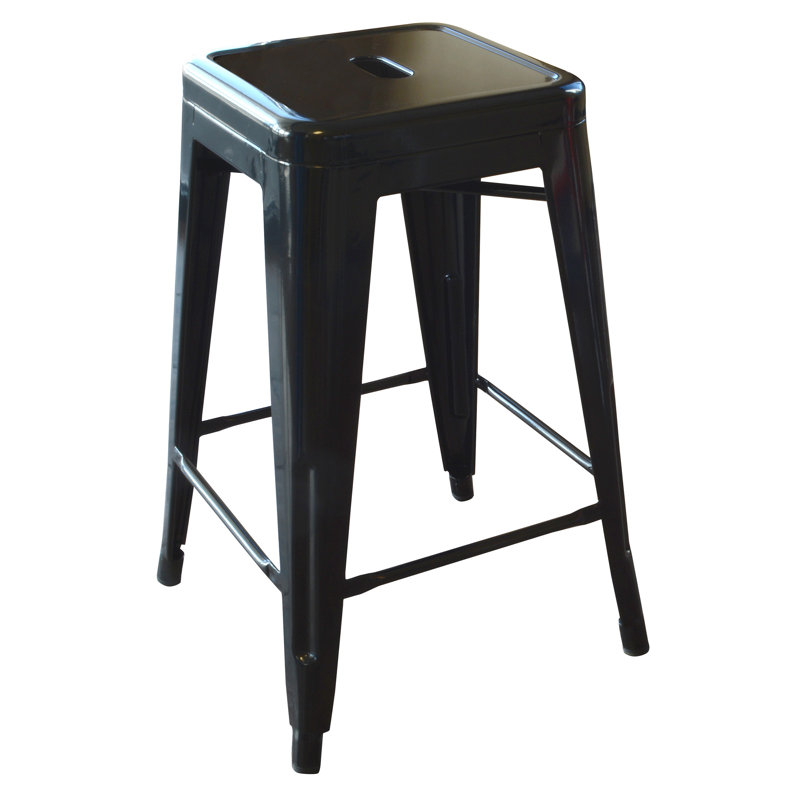 Tabouret bar et de comptoir Itzia, Noir, Tabouret de comptoir (assise de 24 po de hauteur), 3