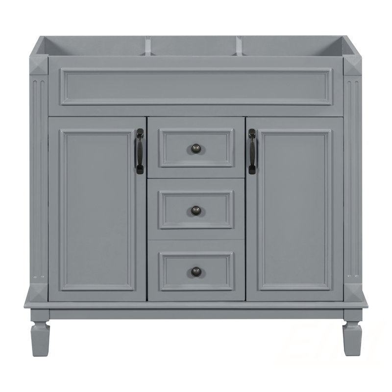Armoire de rangement moderne de 36 pouces avec 2 portes à fermeture douce, meuble-lavabo durable et élégant sans lavabo supérieur, meuble-lavabo (sans lavabo)