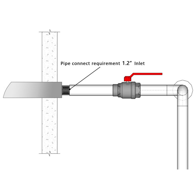2x10 Inch Round Scupper Spout, 316 Stainless Steel Pool Waterfall Spillway, with 1.2" Inlet & Easy Install Kit for Pool, Pond, Patio, Garden Water Feature Fountain