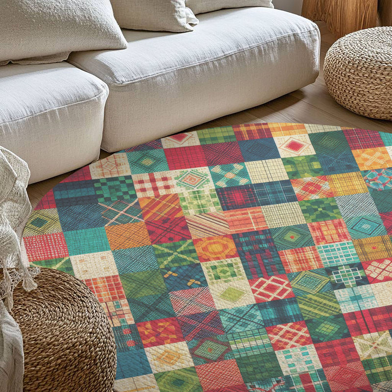 Tapis tressé de la collection Cozy Plaid, Rond 5 pi