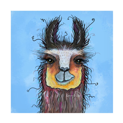 Karrie Evenson Blue Llama Canvas Art