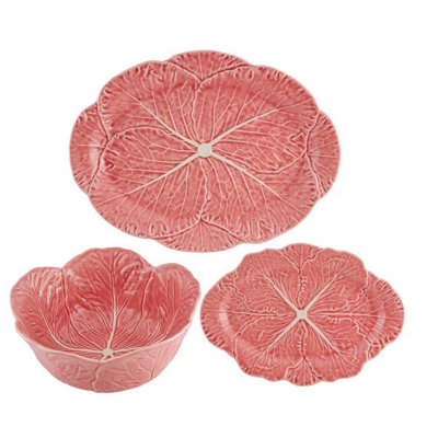Ensemble de service 3 pièces rose chou