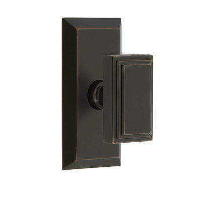 Grandeur Fifth Avenue Short Plate Passage with Carré Door Knob