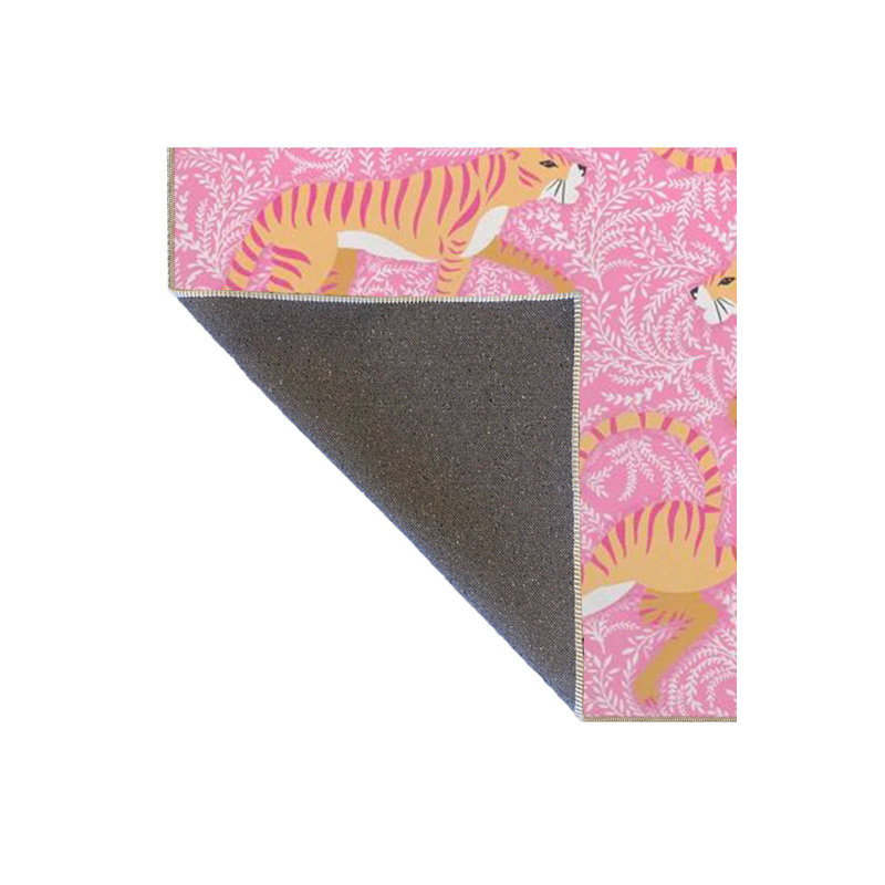 Pink Tiger Modern Striped Patterned Decorative Machine Washable Rug, Rectangle 4'7" x 6'7" Rug Pad Included