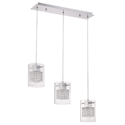 Luminaire suspendu cylindrique à 3 lumières Reczkowski