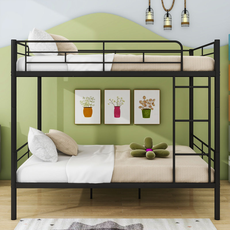 Ailleen Wooden Bunk Bed Set With Trundle, Storage, And Desk, Black, Full over Full