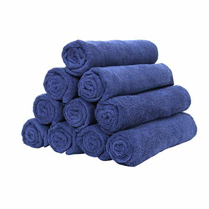 UltraDry Microfiber Gym Towels - Pack of 12, Soft & Lightweight, Quick Dry, Hotel Quality, Sweat Absorbent, Perfect for Workout, Yoga, Spa, Bathroom, 16x27 in, Navy