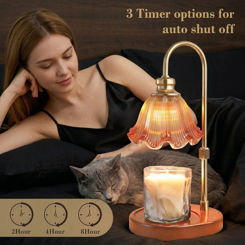 Lampe de bougie avec gradateur à intensité variable: Cadeaux d'anniversaire pour les femmes et décorations de Noël pour la maison - Cadeaux de lampes de bougie pour maman - Éléphant blanc