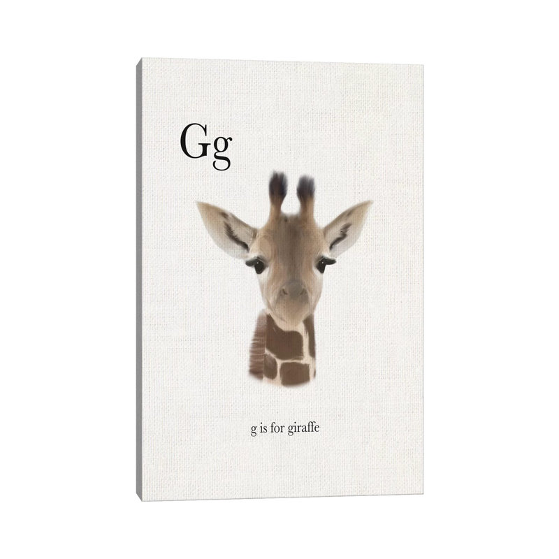 G Is For Giraffe by Leah Straatsma - Wrapped Canvas Print, 101.6 cm H x 66.04 cm W x 3.175 cm D