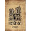 Illustration de Notre Dame Paris | Toile brune typo et symboles