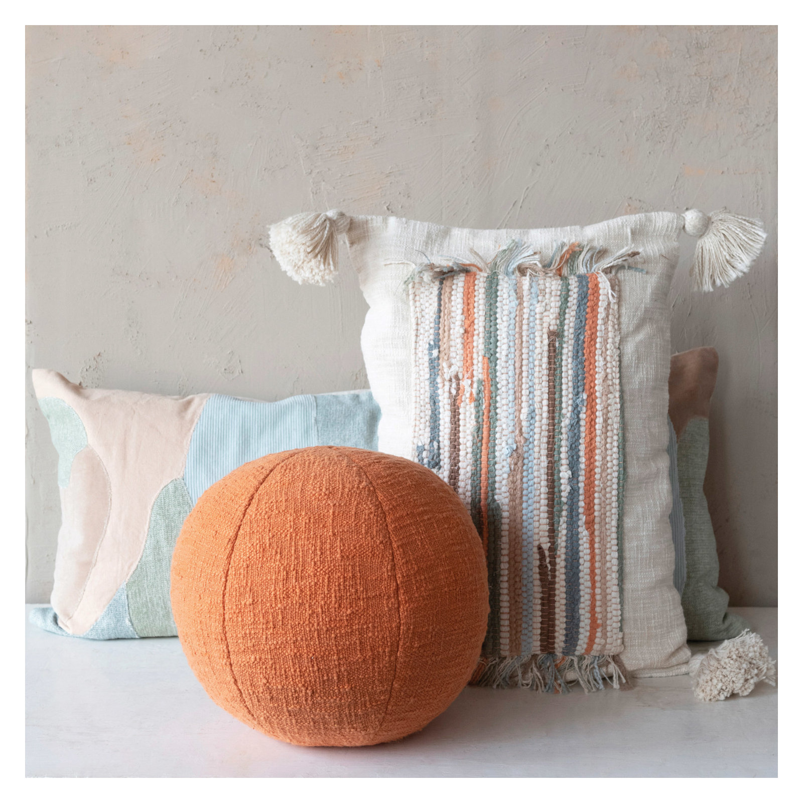 Taron Throw Pillow, 10" x 10", Orange
