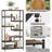 Bookshelf With Storage - 7 Tier Rustic Staggered Bookc...