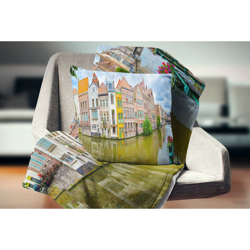 Coussin ghent belgium, 16 po x 1 po, Coussin décoratif
