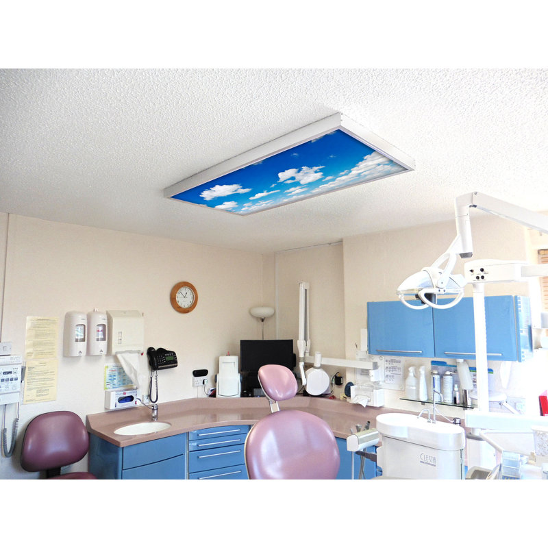 Couvre-lampes fluorescents Cloud Classroom pour plafonniers - pour luminaire 2 x 4 - par Octo Lights
