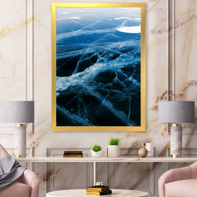Structure de glace bleue et blanche II - peinture sur toile