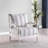 Nautical-Inspired Stripe Accent Chair with White Frame
