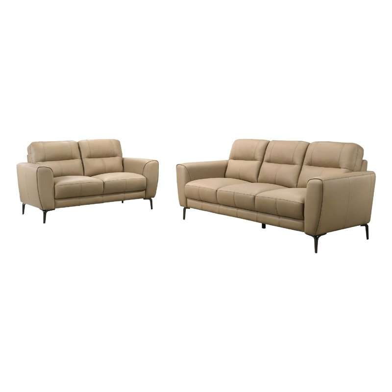 Ensemble de canapé et causeuse 2 pièces Hena, Beige