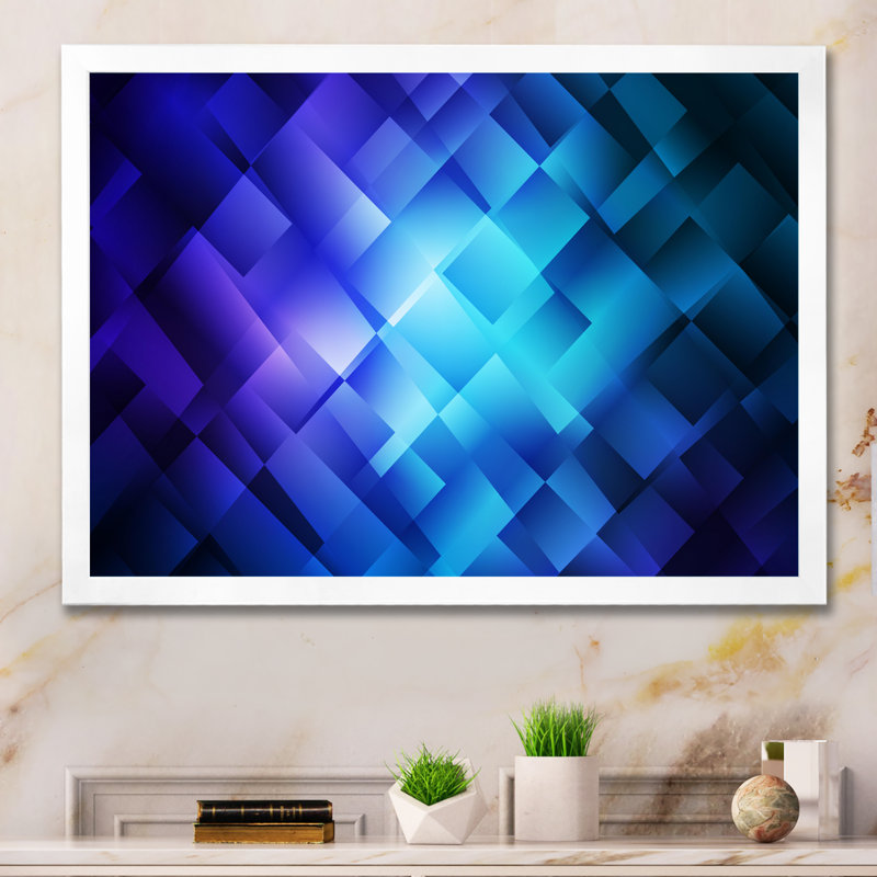 Vortex rectangulaire bleu foncé - reproduction de cadre photo sur toile, H 8 po x l 12 po x P 1 po