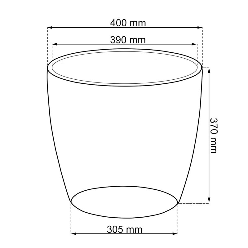 Peters Pot Planter, White, 36.5cm H x 40cm W x 40cm D