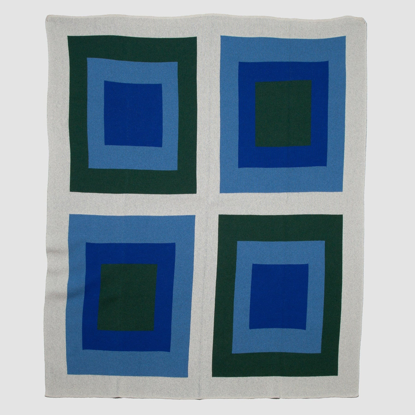 Modern Cotton Blend Knitted Throw Blanket, Blue