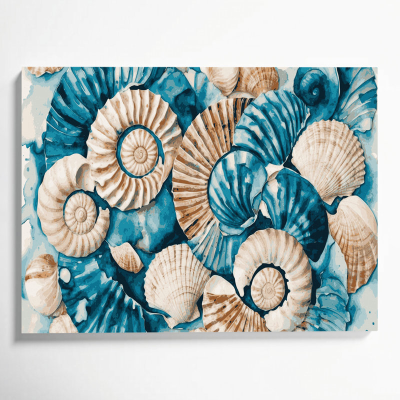 «Coastal Shell Surface Study», art mural sur toile beige, H 11 po x l 14 po