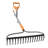 ErgieShovel 16-Tine Strain Reducing Steel Bow Rake with 54-Inch Steel Shaft