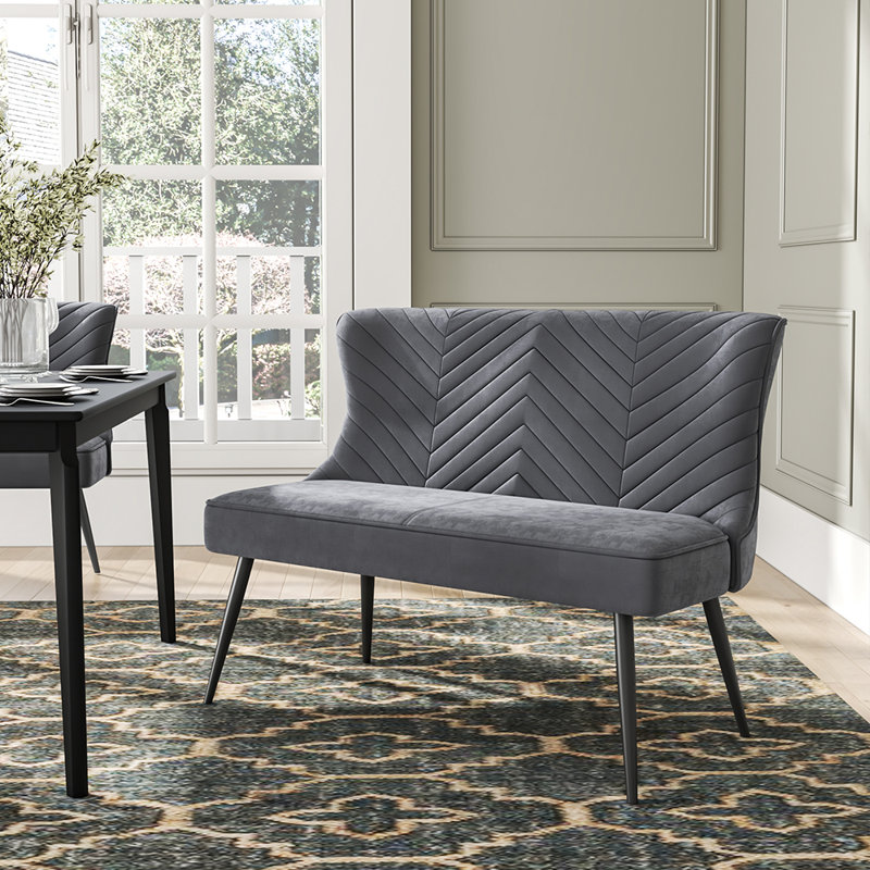 Faning Velvet Upholstered Bench