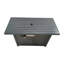 Table de foyer d'extérieur au propane en acier, 50000, temps de combustion de 8 heures, allumage par bouton-poussoir, l 42 po x H 25 po, gris, table grise avec pile incluse, sortie, 8 heures 42 po 25 po, lave Roches