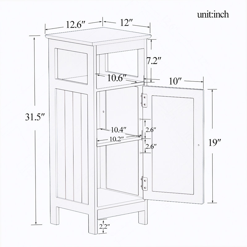 Bathroom single door cabinet