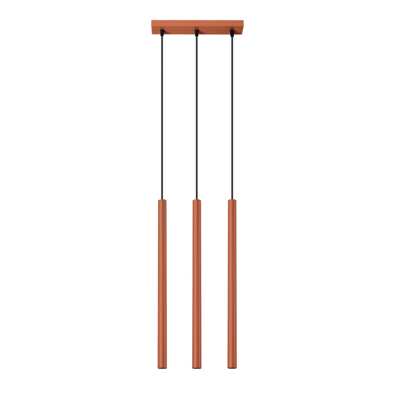 Berthile - Light Pendant, Red, 3 Lights, 52cm W x 9cm D