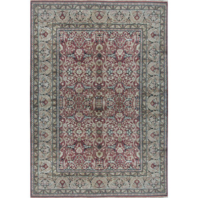 Avalon Wool Oriental Area Rug in Red/Beige/Green