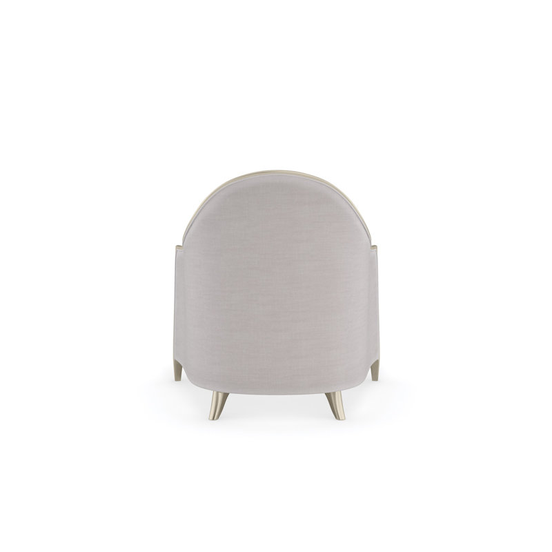 Gray Transitional Stationary Armchair with Metallic Frame