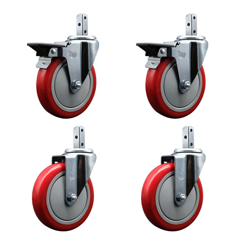 Polyurethane Casters, Red