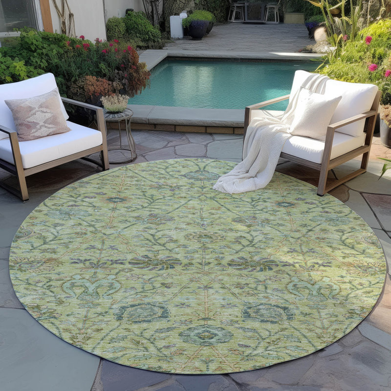 Tapis intérieur / extérieur lavable Echo Mint , 8 pi x 8 pi
