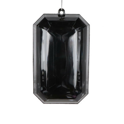 8" Rectangle Jewel Glitter Ornament, includes 2 pieces per bag