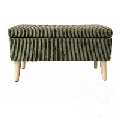 Upholstered Flip-Top Storage Bench with Legs