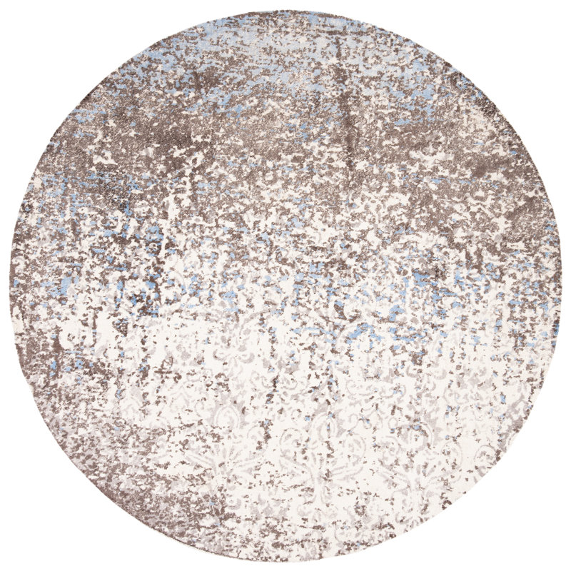 Barker Ridge Hand Tufted Viscose Abstract Rug, Round 6'
