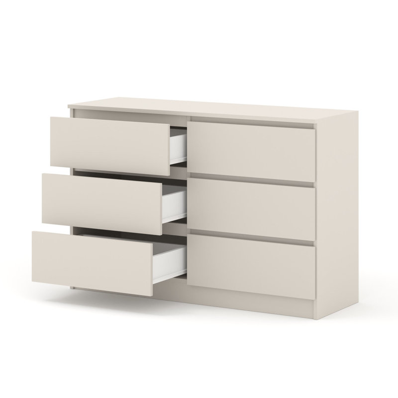 Commode Sunem S6 120 cm matt 6 drawers, Beige