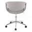 Chaise de travail en métal chromé et tissu gris-2120888529