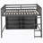 Loft Bed With  Open Storage Shelves And Built-In Ladder