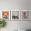 Chrysanthemum On Grey I - Ensemble de 3 peintures sur toile encadrées-431737096-431737099