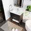 Meuble-lavabo de 30 po avec lavabo et 2 tiroirs à fermeture en douceur, poignée dorée-LPB01030BCTG-BL9075
